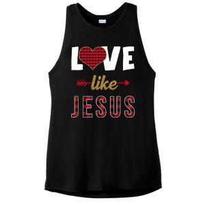 Love Like Jesus Cute Leopard Ladies PosiCharge Tri-Blend Wicking Tank