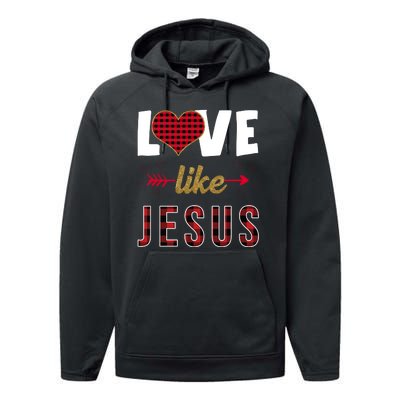 Love Like Jesus Cute Leopard Performance Fleece Hoodie