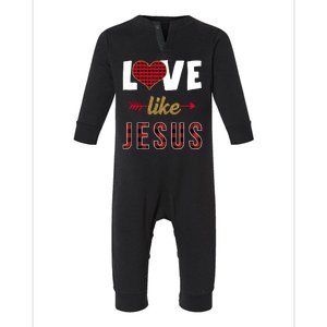 Love Like Jesus Cute Leopard Infant Fleece One Piece