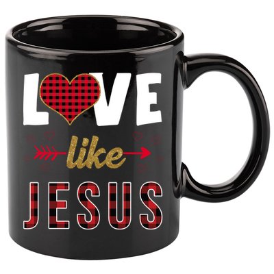 Love Like Jesus Cute Leopard 11oz C Handle Ceramic Mug
