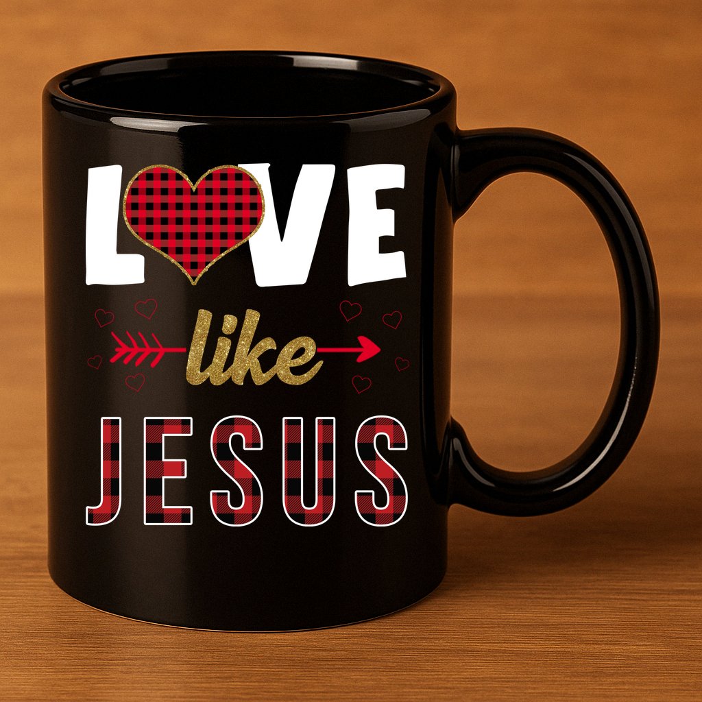 Love Like Jesus Cute Leopard 11oz C Handle Ceramic Mug