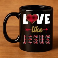 Love Like Jesus Cute Leopard 11oz C Handle Ceramic Mug