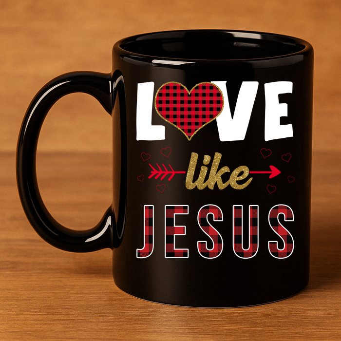 Love Like Jesus Cute Leopard 11oz C Handle Ceramic Mug