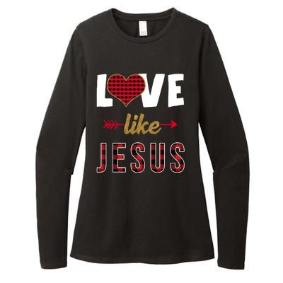 Love Like Jesus Cute Leopard Womens CVC Long Sleeve Shirt