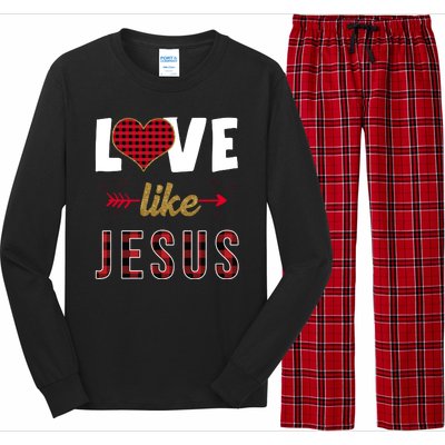 Love Like Jesus Cute Leopard Long Sleeve Pajama Set