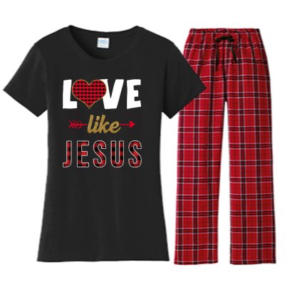 Love Like Jesus Cute Leopard Women's Flannel Pajama Set