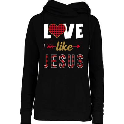 Love Like Jesus Cute Leopard Womens Funnel Neck Pullover Hood