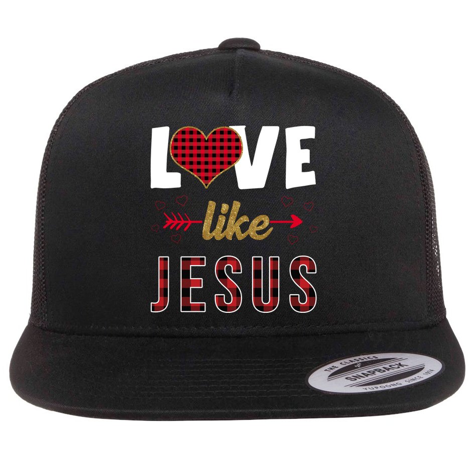 Love Like Jesus Cute Leopard Flat Bill Trucker Hat