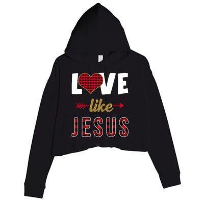 Love Like Jesus Cute Leopard Crop Fleece Hoodie