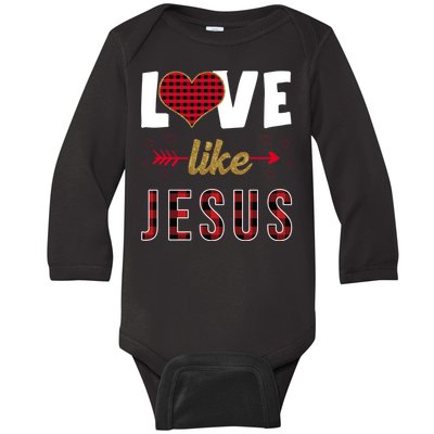 Love Like Jesus Cute Leopard Baby Long Sleeve Bodysuit