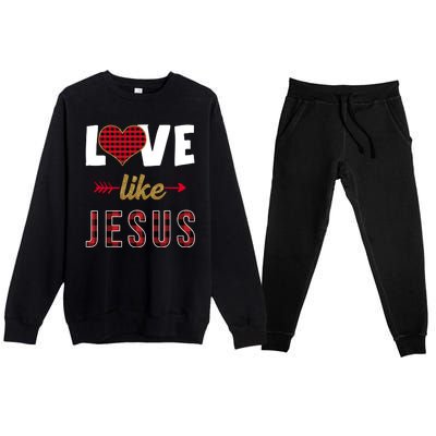 Love Like Jesus Cute Leopard Premium Crewneck Sweatsuit Set