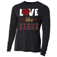 Love Like Jesus Cute Leopard Cooling Performance Long Sleeve Crew