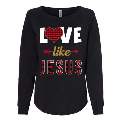 Love Like Jesus Cute Leopard Womens California Wash Sweatshirt