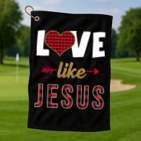 Love Like Jesus Cute Leopard Golf Towel