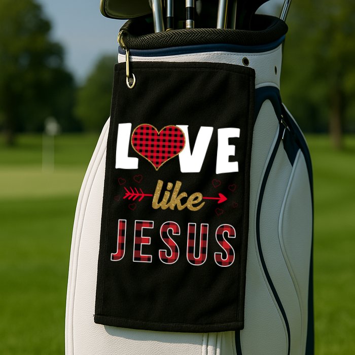 Love Like Jesus Cute Leopard Golf Towel