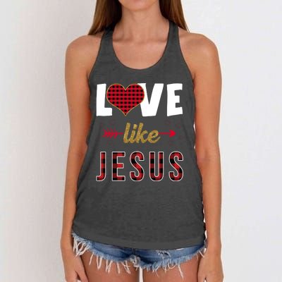 Love Like Jesus Cute Leopard Women's Knotted Racerback Tank