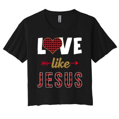 Love Like Jesus Cute Leopard Women's Crop Top Tee