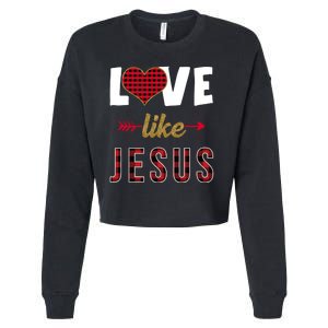 Love Like Jesus Cute Leopard Cropped Pullover Crew