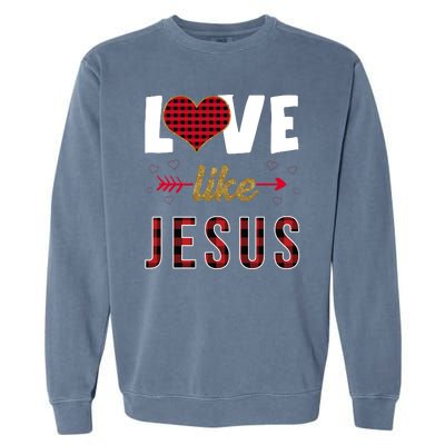 Love Like Jesus Cute Leopard Garment-Dyed Sweatshirt