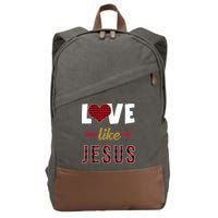 Love Like Jesus Cute Leopard Cotton Canvas Backpack