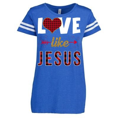 Love Like Jesus Cute Leopard Enza Ladies Jersey Football T-Shirt