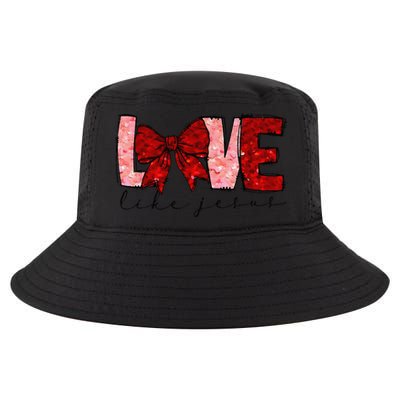 Love Like Jesus Coquette Bow Valentine Cool Comfort Performance Bucket Hat