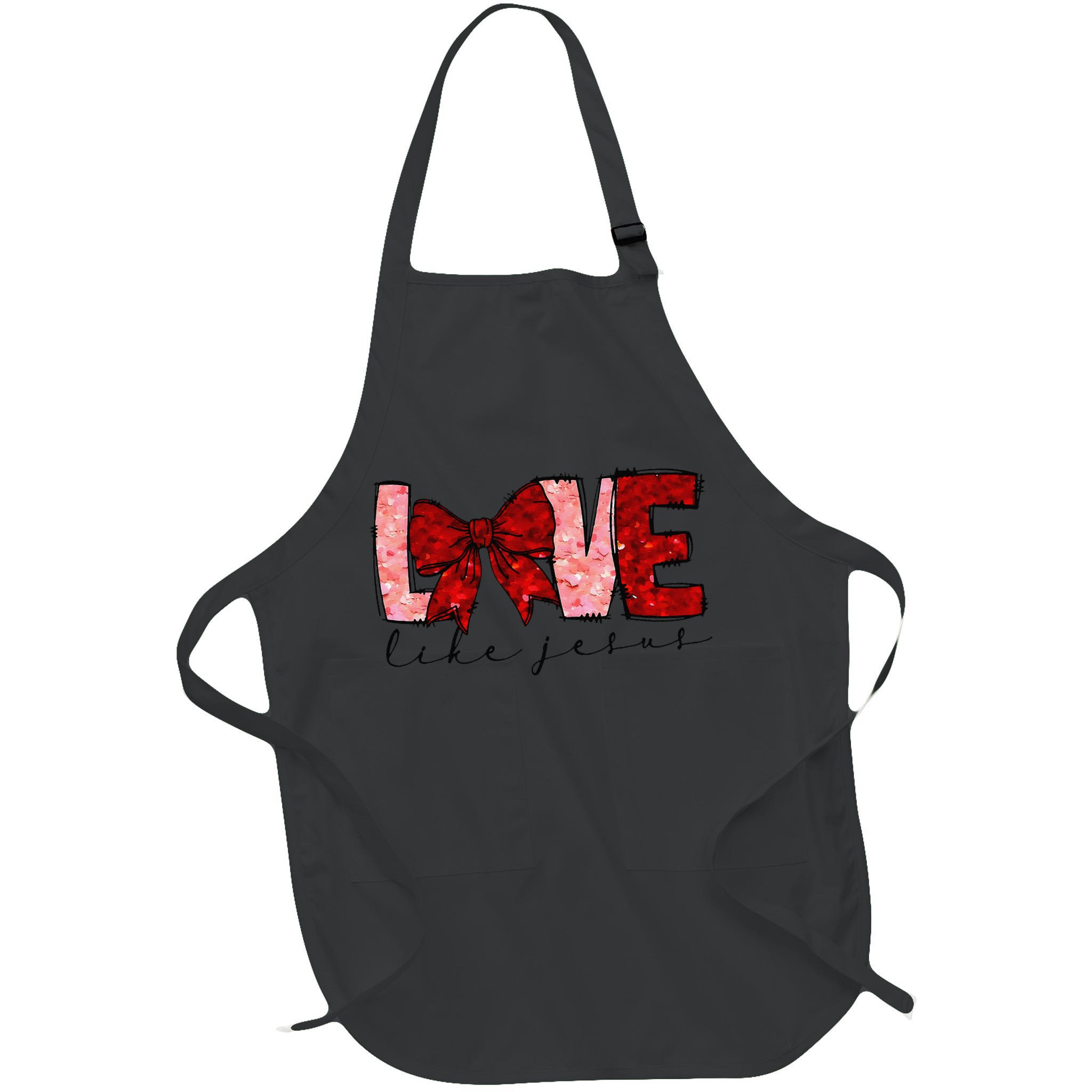 Love Like Jesus Coquette Bow Valentine Apron