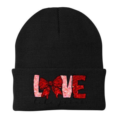 Love Like Jesus Coquette Bow Valentine Beanie