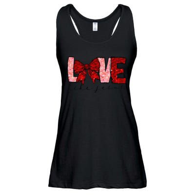 Love Like Jesus Coquette Bow Valentine Ladies Essential Flowy Tank