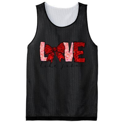 Love Like Jesus Coquette Bow Valentine Mesh Reversible Basketball Jersey Tank