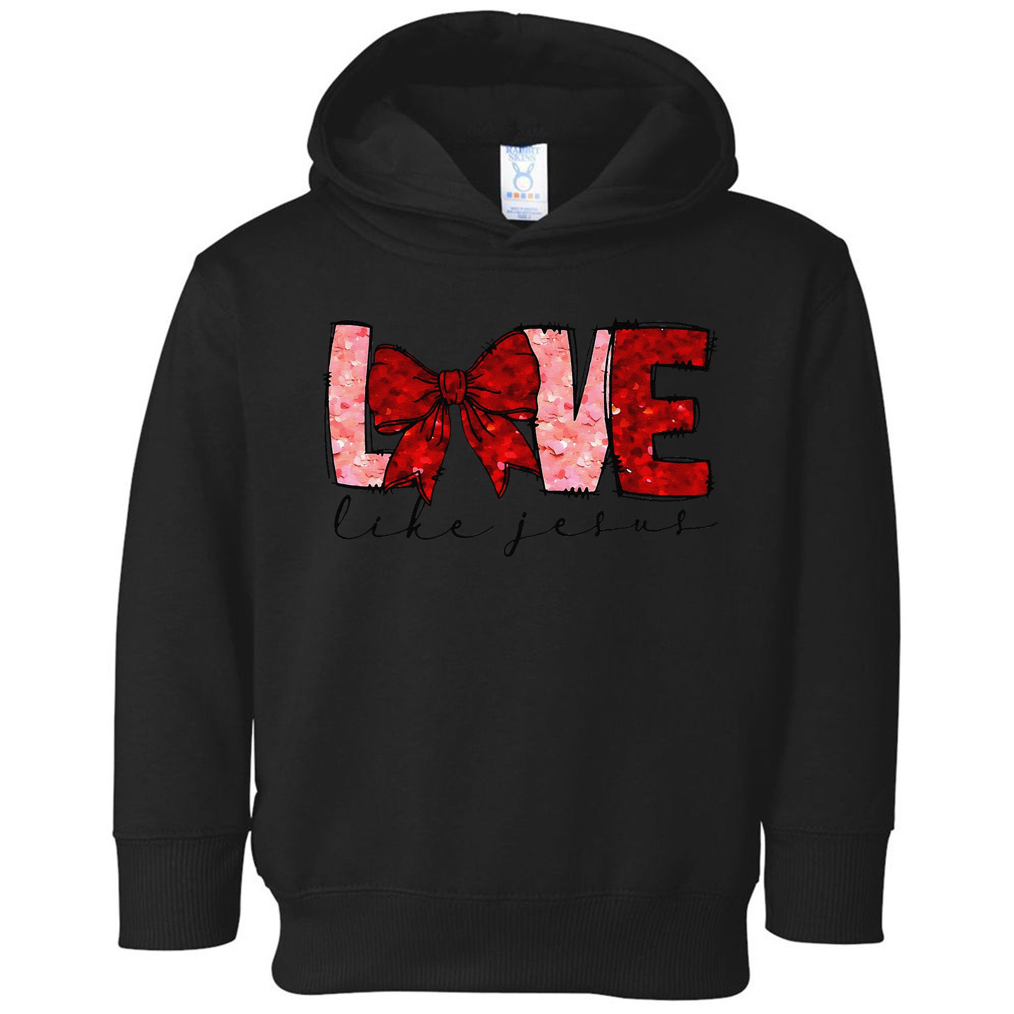 Love Like Jesus Coquette Bow Valentine Toddler Hoodie