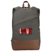 Love Like Jesus Coquette Bow Valentine Cotton Canvas Backpack