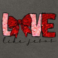 Love Like Jesus Coquette Bow Valentine Cotton Canvas Backpack