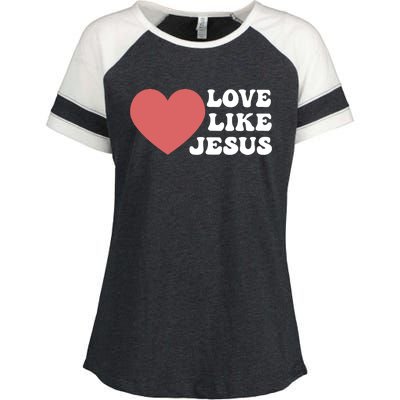 Love Like Jesus Hoodie Christian Love Like Jesus Hoodies Enza Ladies Jersey Colorblock Tee