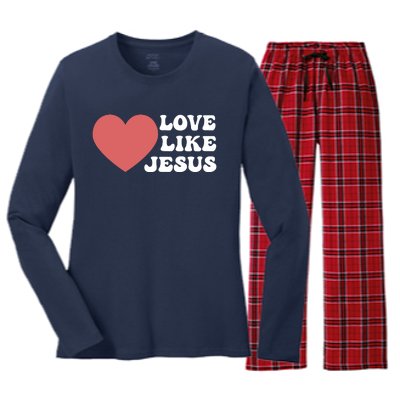 Love Like Jesus Hoodie Christian Love Like Jesus Hoodies Women's Long Sleeve Flannel Pajama Set 