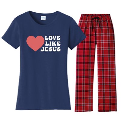 Love Like Jesus Hoodie Christian Love Like Jesus Hoodies Women's Flannel Pajama Set