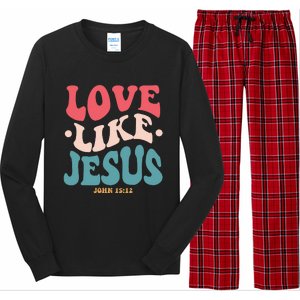 Love Like Jesus Religious God Hoodie With Words On Back Long Sleeve Pajama Set