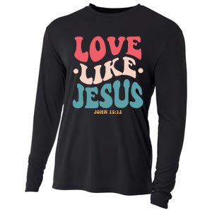 Love Like Jesus Religious God Hoodie With Words On Back Cooling Performance Long Sleeve Crew