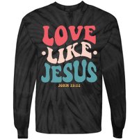 Love Like Jesus Religious God Hoodie With Words On Back Tie-Dye Long Sleeve Shirt