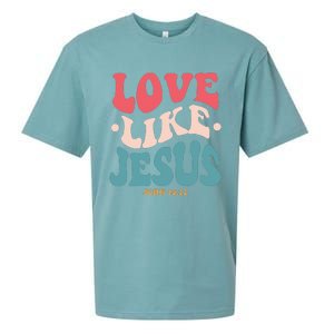 Love Like Jesus Religious God Hoodie With Words On Back Sueded Cloud Jersey T-Shirt