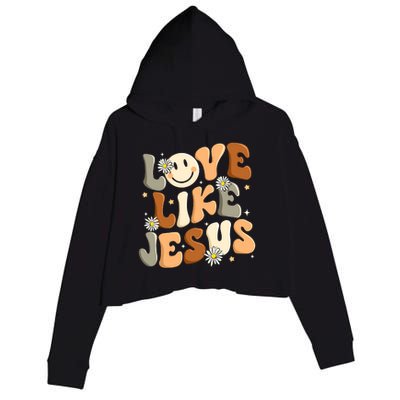 Love Like Jesus Religious God Christian Crop Fleece Hoodie