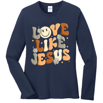 Love Like Jesus Religious God Christian Ladies Long Sleeve Shirt