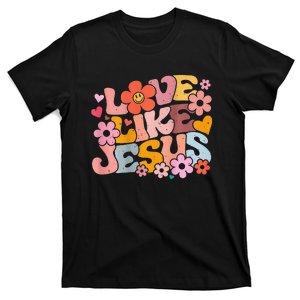 Love Like Jesus Christian Bible Verse Trendy Floral Heart T-Shirt