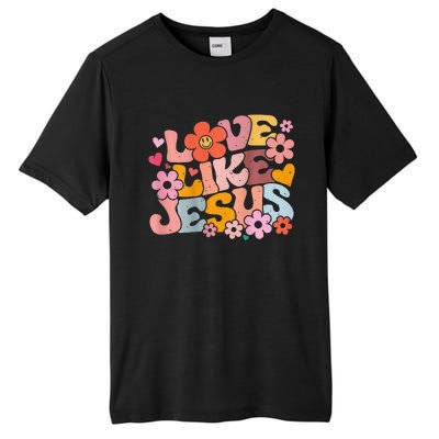 Love Like Jesus Christian Bible Verse Trendy Floral Heart Tall Fusion ChromaSoft Performance T-Shirt