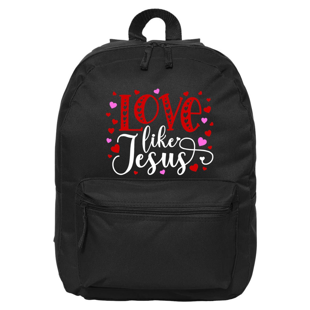 Love Like Jesus Valentines Day Hearts 16 in Basic Backpack