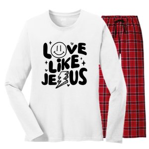 Love Like Jesus Christian Church Women's Long Sleeve Flannel Pajama Set 