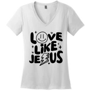 Love Like Jesus Christian Church Women's V-Neck T-Shirt