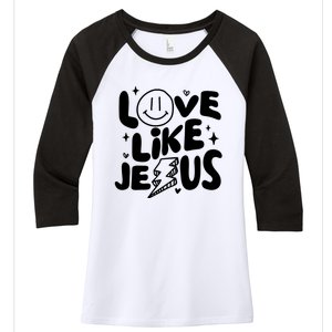 Love Like Jesus Christian Church Women's Tri-Blend 3/4-Sleeve Raglan Shirt