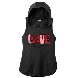 Love Like Jesus Valentine Coquette Valentine Ladies PosiCharge Tri-Blend Wicking Draft Hoodie Tank