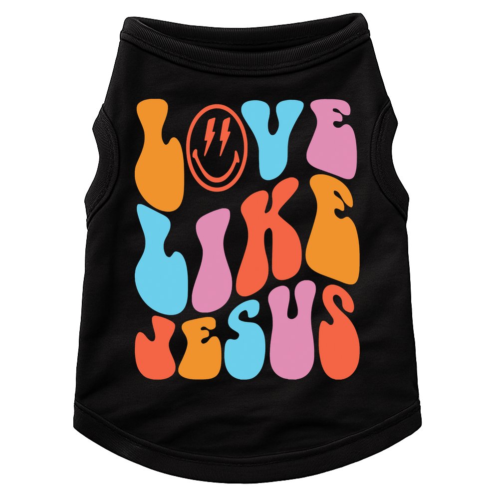 Love Like Jesus Smiley Face Aesthetic Funny Christian Doggie Tank